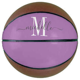 Balón De Baloncesto Lavanda Monogramada personalizada