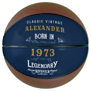 Balón De Baloncesto Legendario del Monograma Personalizado 50 cumpleañ