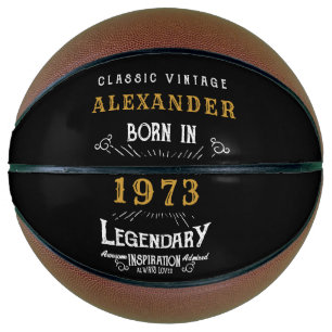 Balón De Baloncesto Legendario del Monograma Personalizado 50 cumpleañ