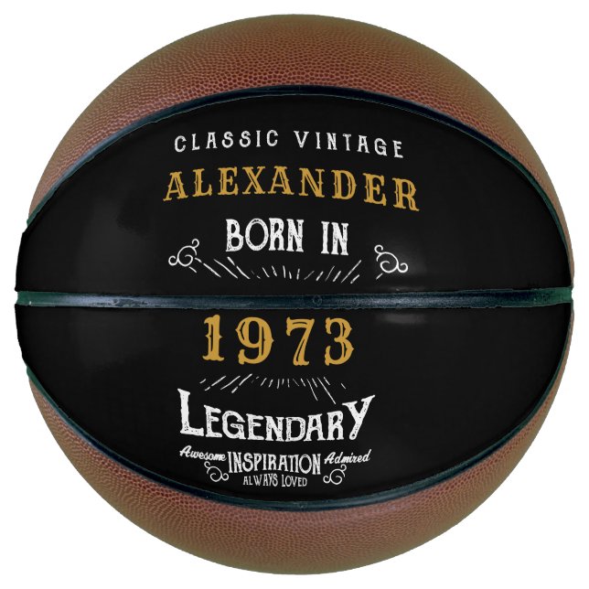 Balón De Baloncesto Legendario del Monograma Personalizado 50 cumpleañ (Anverso)