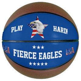 Balón De Baloncesto Llorando águila calva, la bandera estadounidense, 