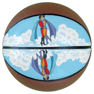 Balón De Baloncesto Los dos superhéroes de Slipperyjoe besándose perso