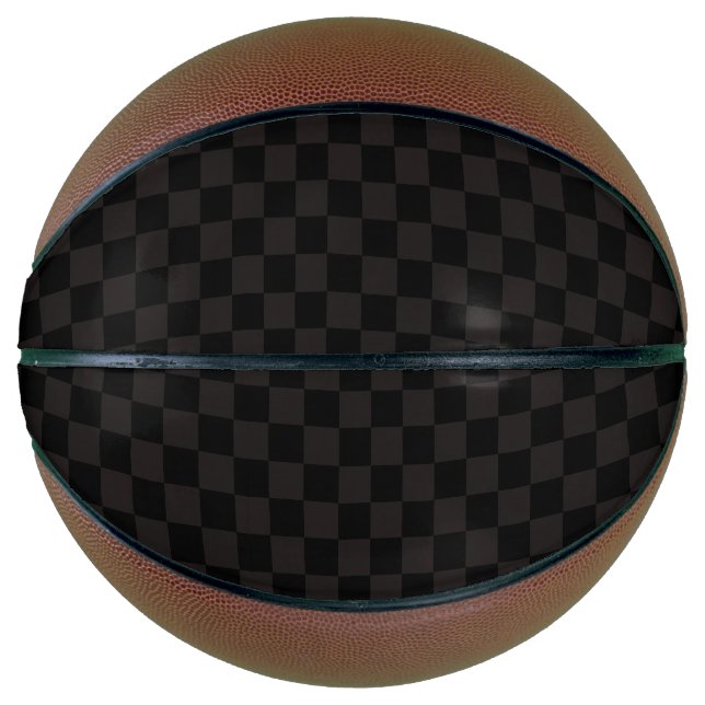 Balón De Baloncesto Lujo Marrón/Negro A Cuadros (Anverso)