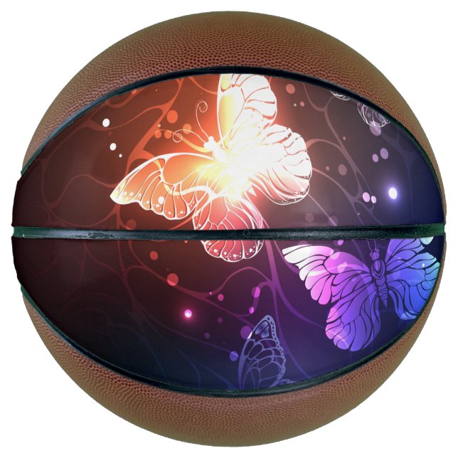 Balón De Baloncesto Mariposas nocturnas brillantes (Anverso)