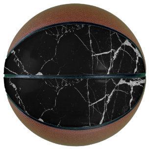 Balón De Baloncesto Mármol de vena negra y plateada