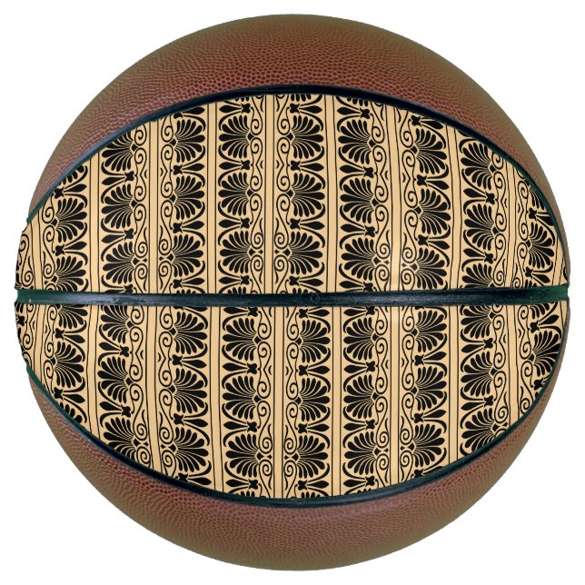Balón De Baloncesto Marrón del patrón árabe del Mediterráneo griego (Anverso)
