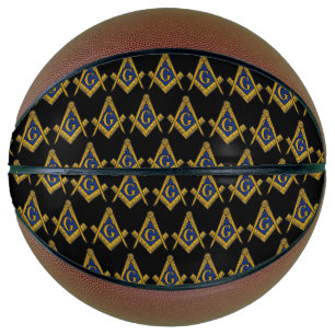 Balón De Baloncesto Masonic Freemasons Square y Compass Black