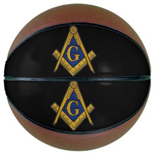 Balón De Baloncesto Masonic Freemasons Square y Compass Black