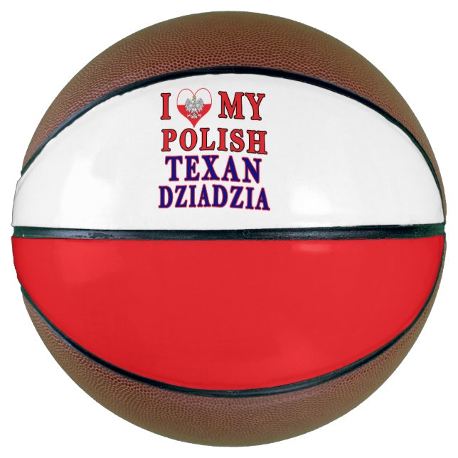 Balón De Baloncesto Me encanta mi texano polaco Dziadzia (Anverso)