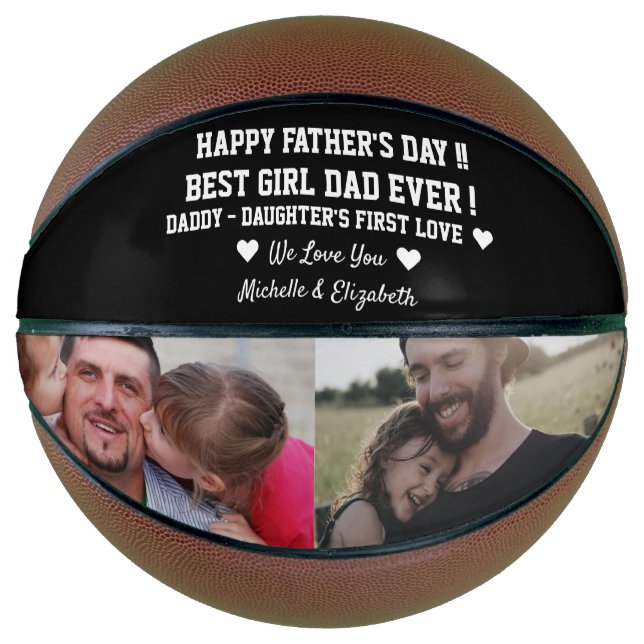 Balón De Baloncesto Mejor Chica papá hasta feliz día del padre foto Pe (Anverso)
