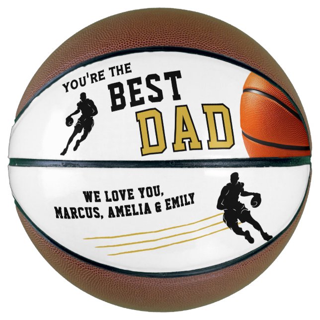 Balón De Baloncesto Mejor Jugador de Papá Silhouette Padre Keepsake (Anverso)