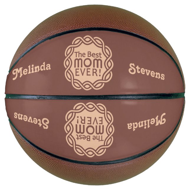 Balón De Baloncesto MEJOR MOM nombre personalizado y baloncesto de col (Anverso)