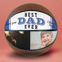 Balón De Baloncesto Mejor Papá Azul Tipografía 2 Foto