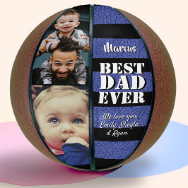 Balón De Baloncesto Mejor papa de cuero azul imprimir 2 foto Día del p