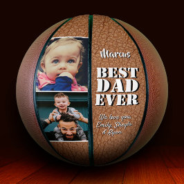 Balón De Baloncesto Mejor Papá del Mundo Impresión en Cuero 2 Fotos Dí