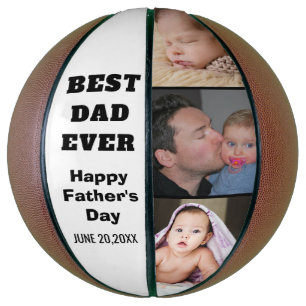 Balón De Baloncesto Mejor Papá Feliz Día del Padre 3 Collage de foto