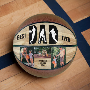 Balón De Baloncesto Mejor Papá Hasta 3 Carta De Foto Cortada Baloncest