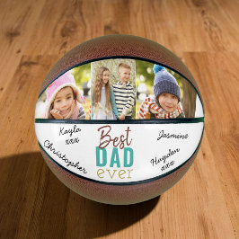 Balón De Baloncesto Mejor Personalizado de Papá Nunca 3 Foto Firmada B