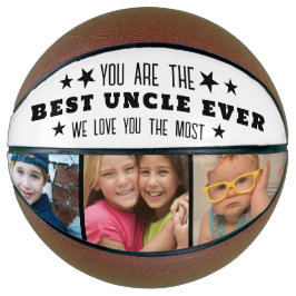 Balón De Baloncesto Mejor Tío Que Nunca Tres Collages de fotos Blanco 