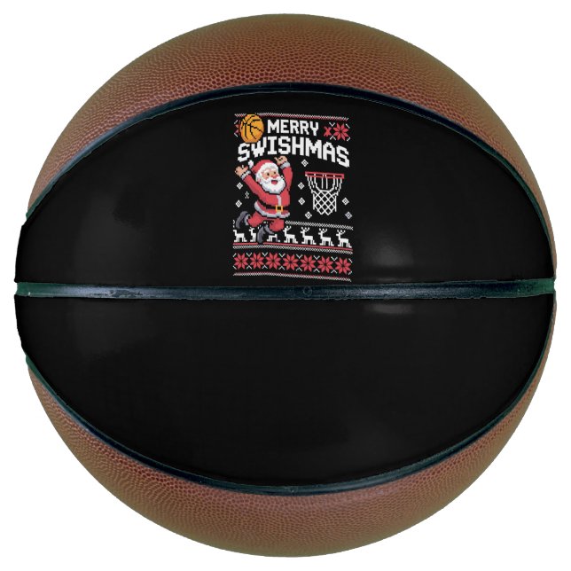 Balón De Baloncesto Merry Swishmas Basketball Ugly Christmas Xmas  (Anverso)