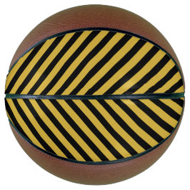 Balón De Baloncesto Metallic Gold with Bold Black Stripe Pattern