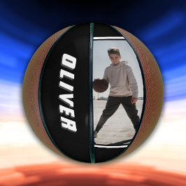 Balón De Baloncesto Moderno Baloncesto de texto de nombre negro y blan