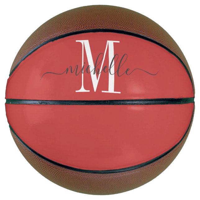 Balón De Baloncesto Monograma de Chica personalizado (Anverso)