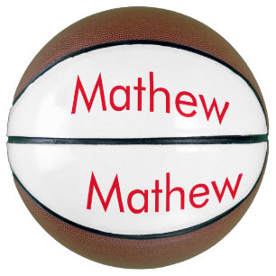 Balón De Baloncesto monograma de letra inicial simple añade tu nombre