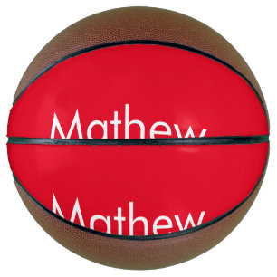 Balón De Baloncesto monograma de letra inicial simple añade tu nombre