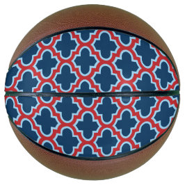 Balón De Baloncesto Mosaicos marroquíes azules y rojos, Entramado, Cua