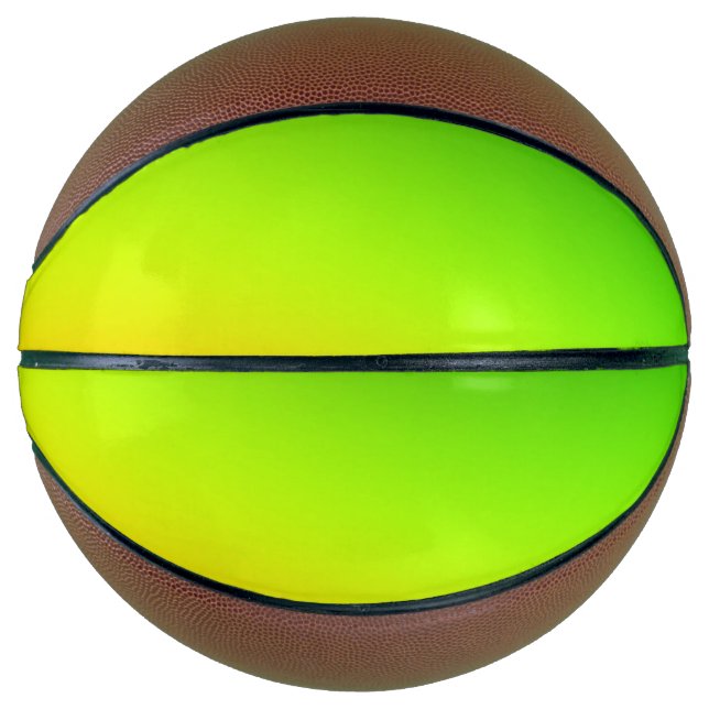 Balón De Baloncesto Naranja amarillo verde simple mínimo.personalizado (Anverso)