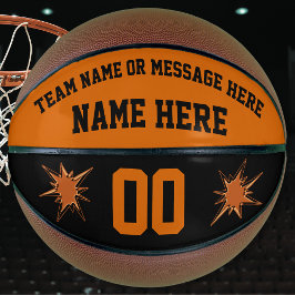 Balón De Baloncesto Naranja y Personalizado negro Baloncesto de tamaño