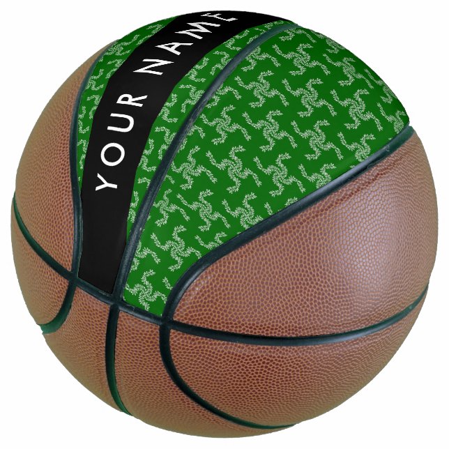 Balón De Baloncesto Navidades Garland, Green, Your name, Personalize (Angular)