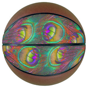 Balón De Baloncesto Navidades Tinsel Peacock Feathers