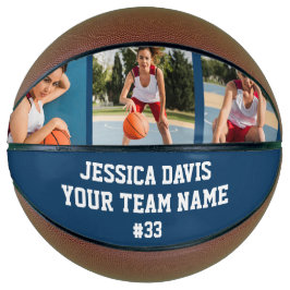 Balón De Baloncesto Navy Blue Custom Player Team Sports Personalized 
