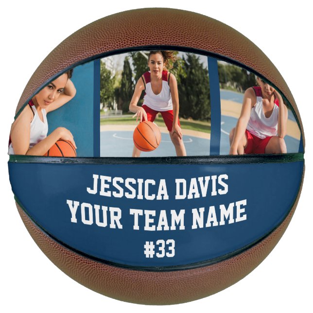 Balón De Baloncesto Navy Blue Custom Player Team Sports Personalized  (Anverso)