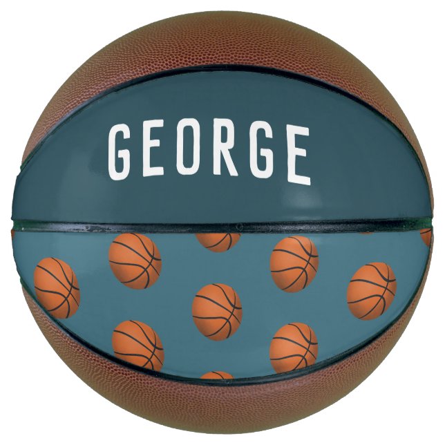 Balón De Baloncesto Niños divertidos Blue Modern Baloncesto Niños (Anverso)