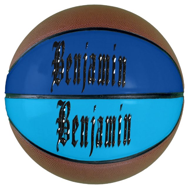 Balón De Baloncesto Nombre Benjamin, baloncesto, diseñado en negro (Anverso)