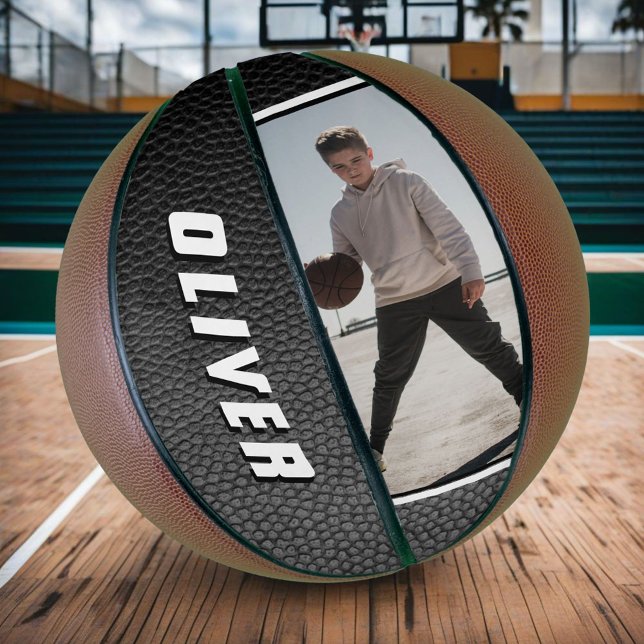 Balón De Baloncesto Nombre de cuero negro Mensajes de texto Baloncesto (Subido por el creador)