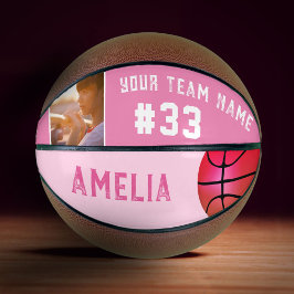 Balón De Baloncesto Nombre de la jugadora de baloncesto rosa Número de