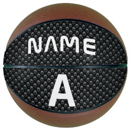 Balón De Baloncesto Nombre de monograma personalizado Textura en blanc