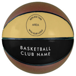 Balón De Baloncesto Nombre del club de baloncesto Logotipo de oro negr