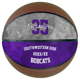 Balón De Baloncesto Nombre del equipo de color gris morado del final d