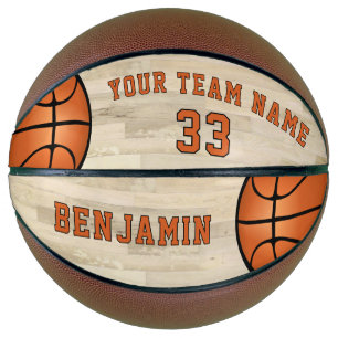 Balón De Baloncesto Nombre del equipo de jugador de madera moderna Núm