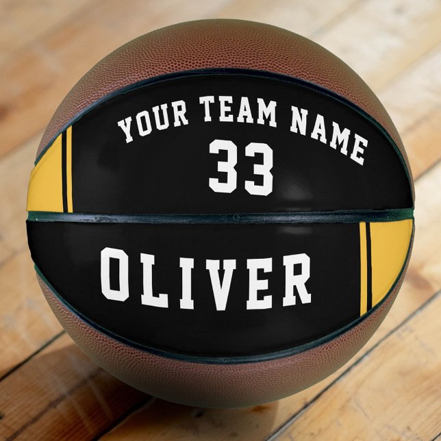 Balón De Baloncesto Nombre del equipo del jugador amarillo negro (Subido por el creador)