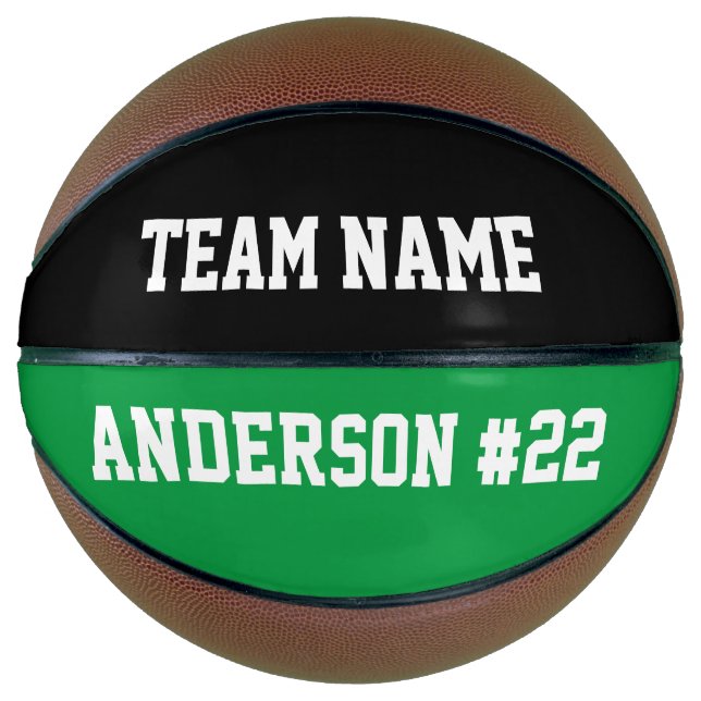 Balón De Baloncesto Nombre del equipo personalizado, nombre del jugado (Anverso)