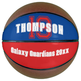 Balón De Baloncesto Nombre del monograma inicial o número equipo azul 
