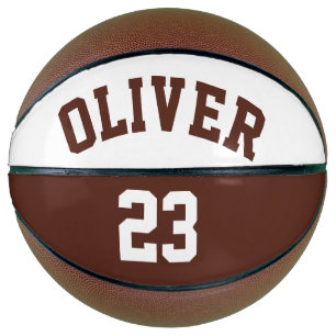 Balón De Baloncesto Nombre Número Personalizado Marrón