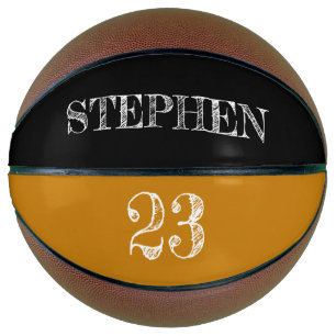 Balón De Baloncesto Nombre personalizado amarillo mostaza Número del j