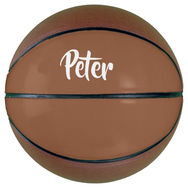 Balón De Baloncesto Nombre personalizado de chocolate marrón claro (Anverso)